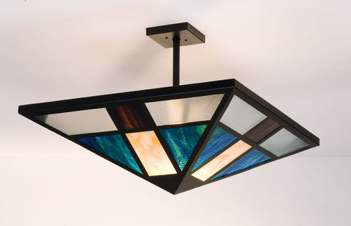 Meyda Tiffany - 99209 - One Light Semi-Flushmount - Polaris - Black/Glass