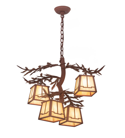 Meyda Tiffany - 99399 - Four Light Chandelier - Pine Branch - Rust