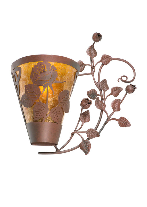 Meyda Tiffany - 99452 - Two Light Wall Sconce - Roses & Leaves - Rust,Wrought Iron