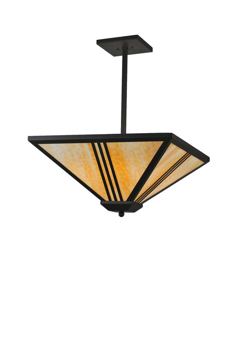 Meyda Tiffany - 99751 - Four Light Inverted Pendant - Tres Lineas - Wrought Iron