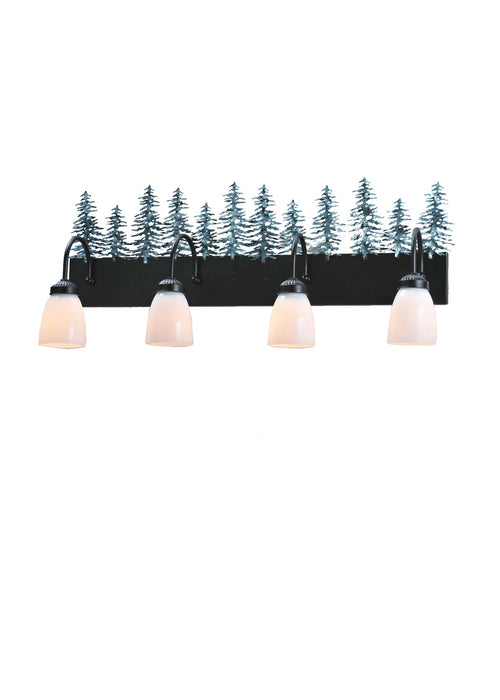Meyda Tiffany - 99786 - Four Light Vanity - Tall Pines - Black/Green Trees