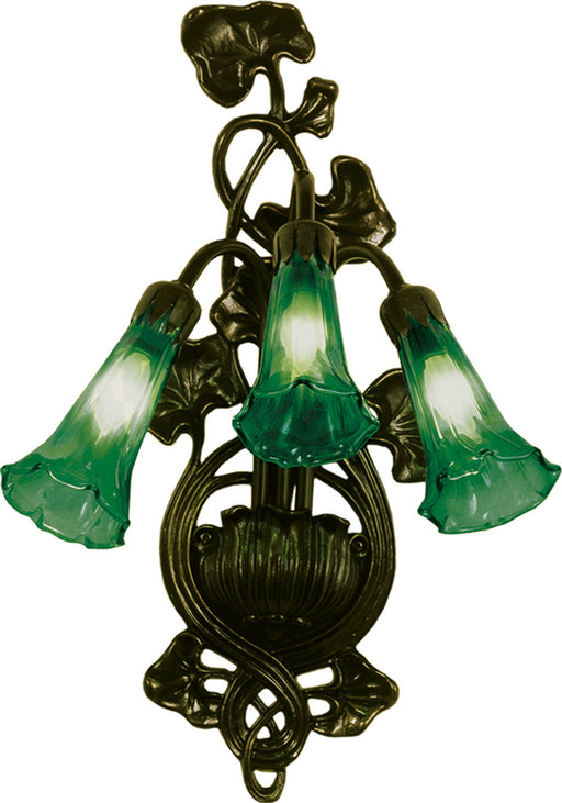 Meyda Tiffany - 17537 - Three Light Wall Sconce - Green Pond Lily - Mahogany Bronze