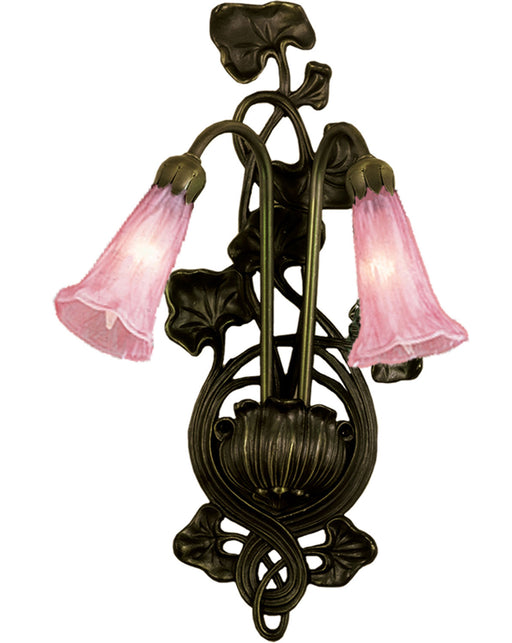 Meyda Tiffany - 17552 - Two Light Wall Sconce - Pink Pond Lily - Bronze