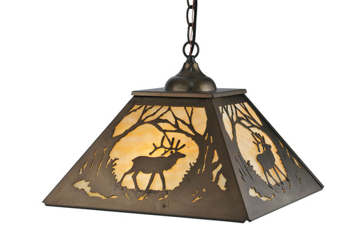 Meyda Tiffany - 51426 - Two Light Pendant - Elk At Dawn - Antique
