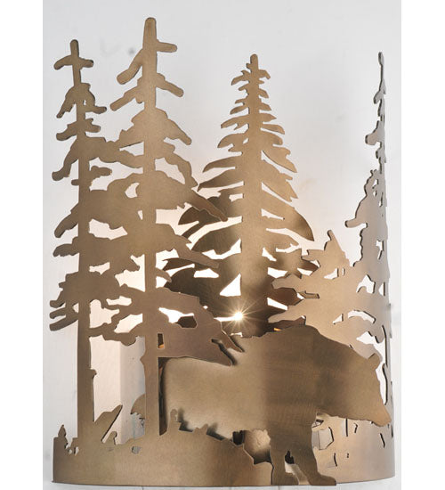 Meyda Tiffany - 51493 - One Light Wall Sconce - Bear Through The Trees - Antique Copper