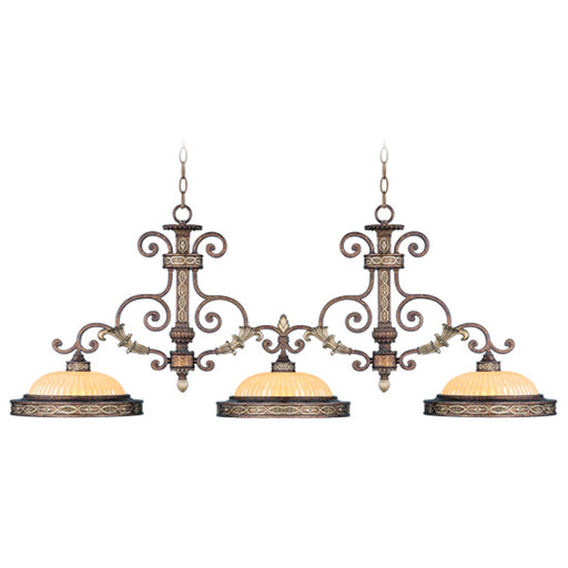 Livex Lighting - 8546-64 - Three Light Island Pendant - Seville - Palacial Bronze w/ Gilded Accents