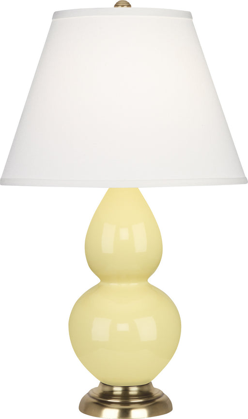 Robert Abbey - 1614X - One Light Accent Lamp - Small Double Gourd - Butter Glazed Ceramic w/ Antique Natural Brassed