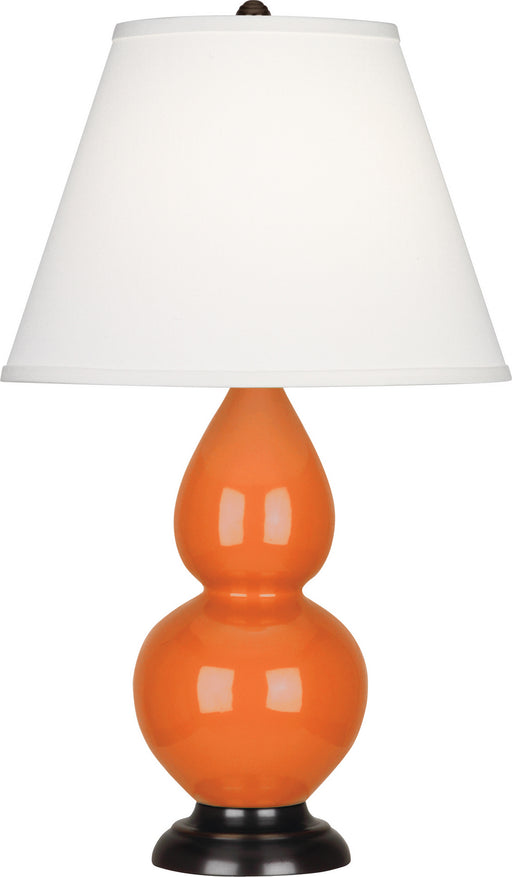 Robert Abbey - 1655X - One Light Accent Lamp - Small Double Gourd - Pumpkin Glazed Ceramic w/ Deep Patina Bronzeed
