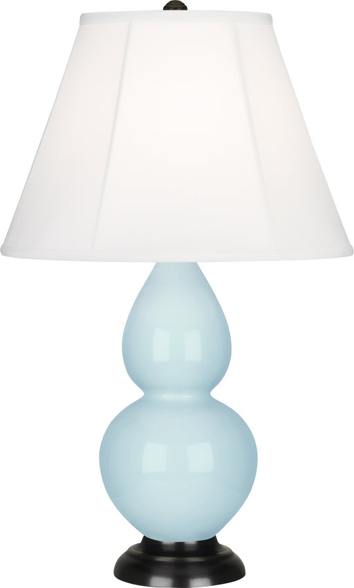 Robert Abbey - 1656 - One Light Accent Lamp - Small Double Gourd - Baby Blue Glazed Ceramic w/ Deep Patina Bronzeed