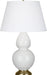 Robert Abbey - 1660X - One Light Table Lamp - Double Gourd - Lily Glazed Ceramic w/ Antique Natural Brassed
