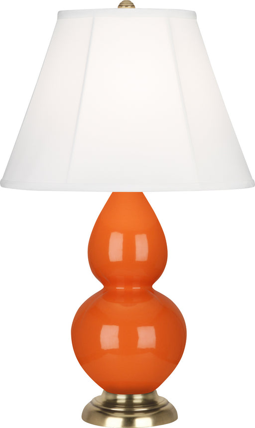Robert Abbey - 1685 - One Light Accent Lamp - Small Double Gourd - Pumpkin Glazed Ceramic w/ Antique Natural Brassed