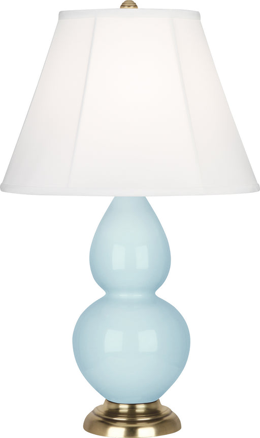 Robert Abbey - 1689 - One Light Accent Lamp - Small Double Gourd - Baby Blue Glazed Ceramic w/ Antique Natural Brassed