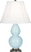 Robert Abbey - 1696 - One Light Accent Lamp - Small Double Gourd - Baby Blue Glazed Ceramic w/ Antique Silvered