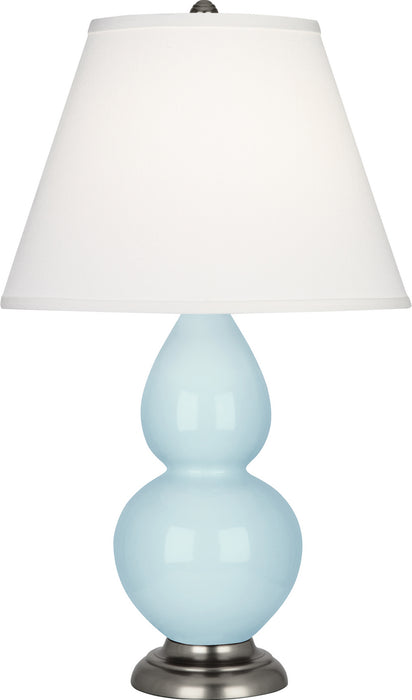 Robert Abbey - 1696X - One Light Accent Lamp - Small Double Gourd - Baby Blue Glazed Ceramic w/ Antique Silvered