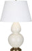 Robert Abbey - 1754X - One Light Table Lamp - Double Gourd - Bone Glazed Ceramic w/ Antique Natural Brassed