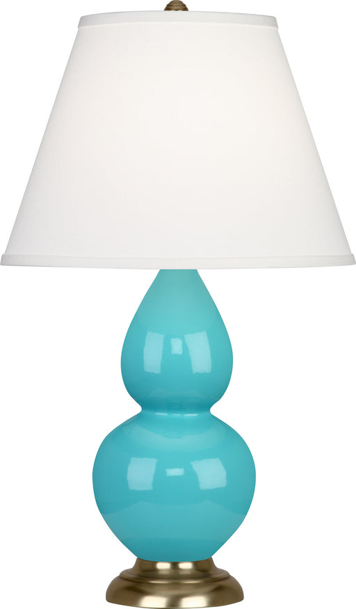 Robert Abbey - 1760X - One Light Accent Lamp - Small Double Gourd - Egg Blue Glazed Ceramic Antique Brassed