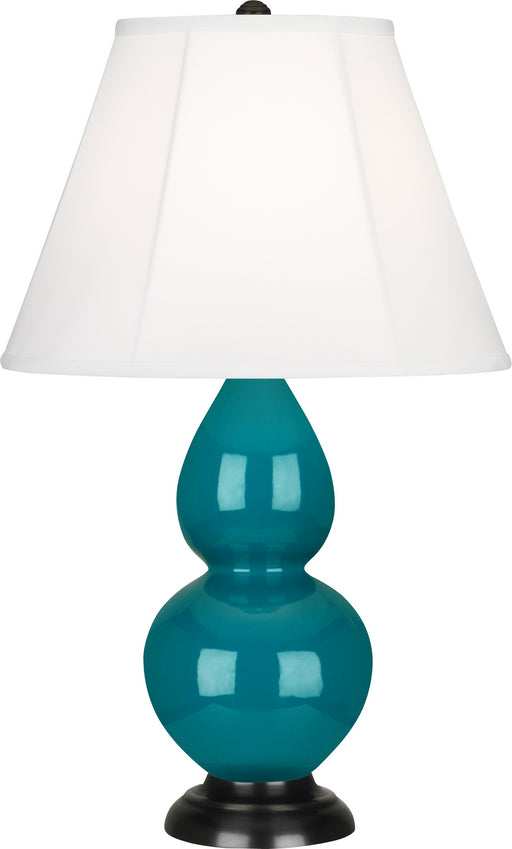 Robert Abbey - 1772 - One Light Accent Lamp - Small Double Gourd - Peacock Glazed Ceramic