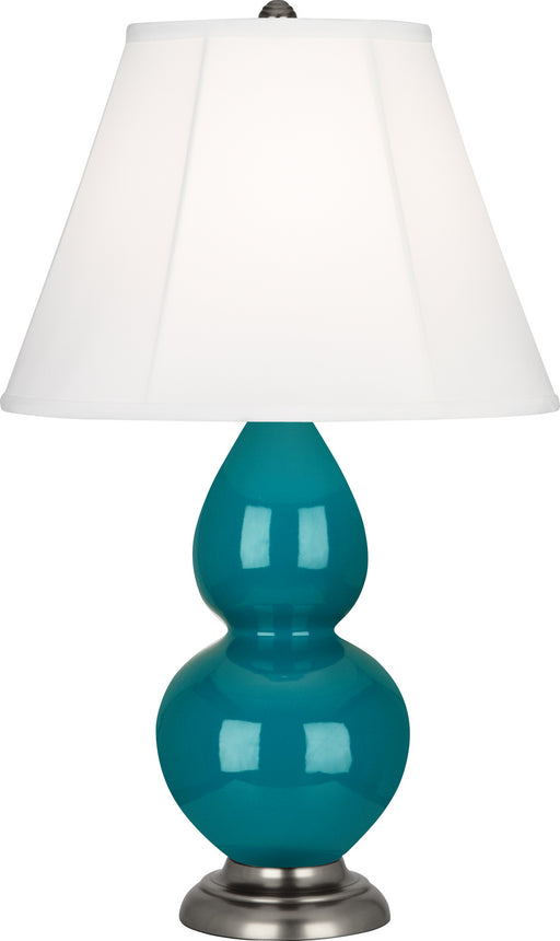 Robert Abbey - 1773 - One Light Accent Lamp - Small Double Gourd - Peacock Glazed Ceramic