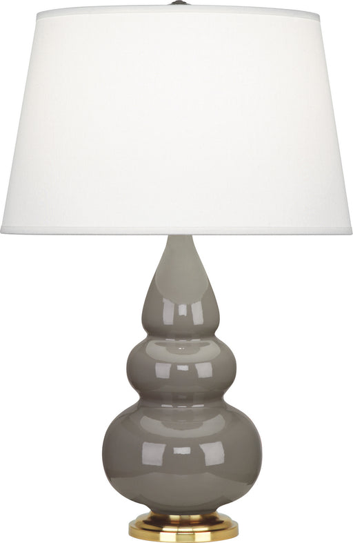 Robert Abbey - 249X - One Light Accent Lamp - Small Triple Gourd - Smoky Taupe Glazed Ceramic w/ Antique Natural Brassed