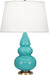 Robert Abbey - 252X - One Light Accent Lamp - Small Triple Gourd - Egg Blue Glazed Ceramic w/ Antique Natural Brassed
