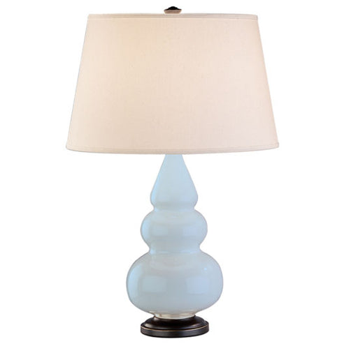 Robert Abbey - 271X - One Light Accent Lamp - Small Triple Gourd - Baby Blue Glazed Ceramic w/ Deep Patina Bronzeed