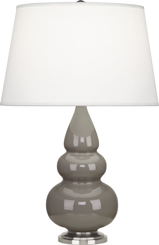 Robert Abbey - 289X - One Light Accent Lamp - Small Triple Gourd - Smoky Taupe Glazed Ceramic w/ Antique Silvered
