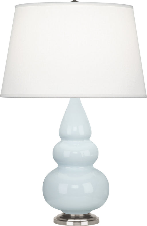Robert Abbey - 291X - One Light Accent Lamp - Small Triple Gourd - Baby Blue Glazed Ceramic w/ Antique Silvered