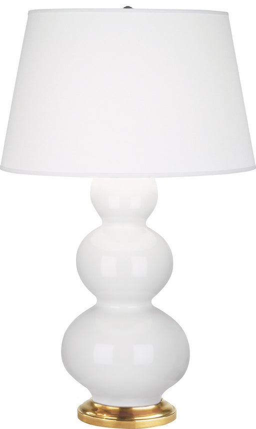 Robert Abbey - 311X - One Light Table Lamp - Triple Gourd - Lily Glazed Ceramic w/ Antique Natural Brassed