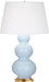Robert Abbey - 321X - One Light Table Lamp - Triple Gourd - Baby Blue Glazed Ceramic w/ Antique Natural Brassed