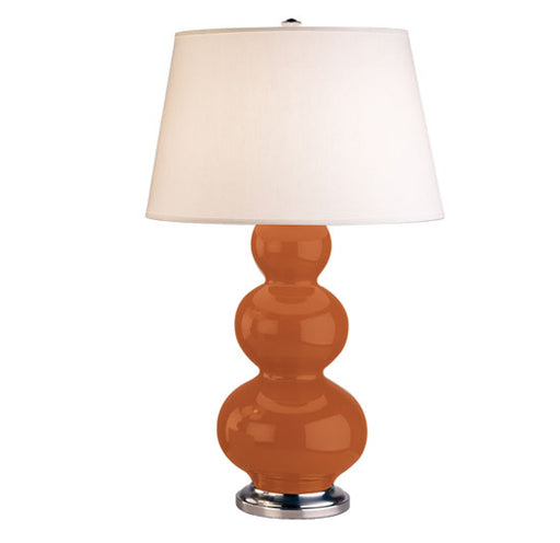 Robert Abbey - 352X - One Light Table Lamp - Triple Gourd - Pumpkin Glazed Ceramic w/ Antique Silvered