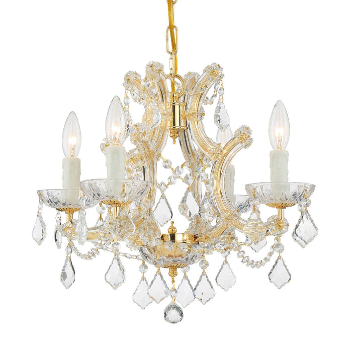 Crystorama - 4474-GD-CL-MWP - Four Light Mini Chandelier - Maria Theresa - Gold