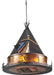 Meyda Tiffany - 106545 - Four Light Pendant - Teepee - Mahogany Bronze/Amber Mica