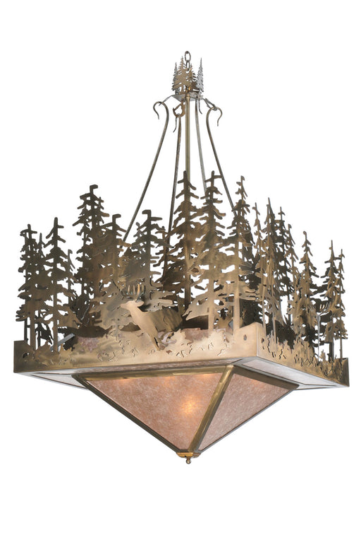 Meyda Tiffany - 106655 - Five Light Inverted Pendant - Deer At Lake - Antique Copper