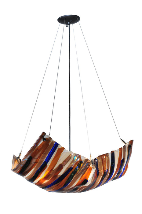 Meyda Tiffany - 107779 - Four Light Pendant - Oceano - Rust,Wrought Iron