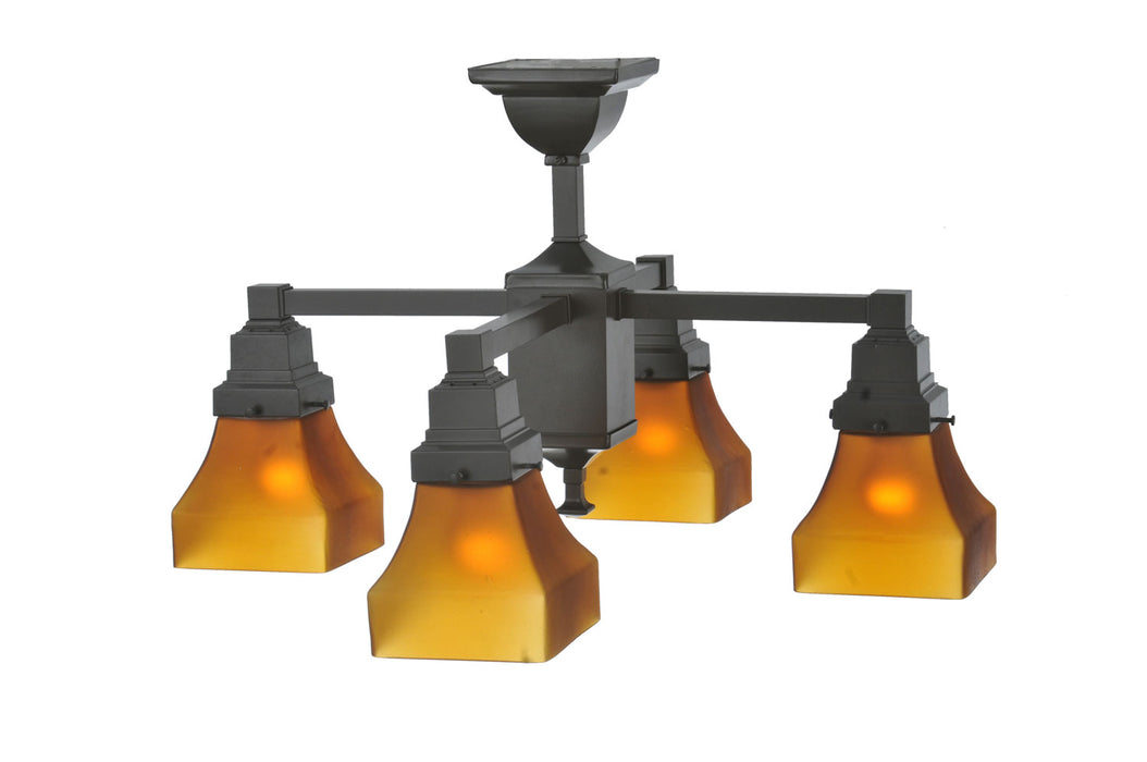 Meyda Tiffany - 108063 - Four Light Chandelier - Bungalow - Craftsman Brown