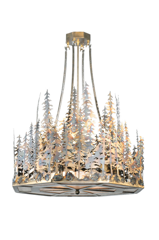 Meyda Tiffany - 108091 - Four Light Inverted Pendant - Pine Lake - Antique Copper