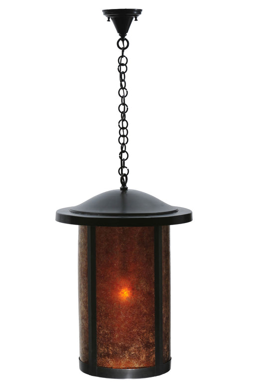Meyda Tiffany - 108098 - One Light Hanging Lantern - Fulton - Craftsman Brown