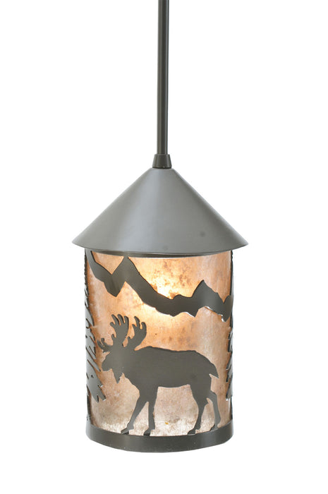Meyda Tiffany - 108462 - One Light Mini Pendant - Lone Moose - Timeless Bronze