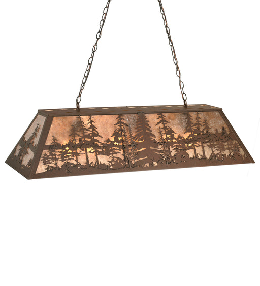 Meyda Tiffany - 108527 - Six Light Oblong Pendant - Tall Pines - Cafe-Noir