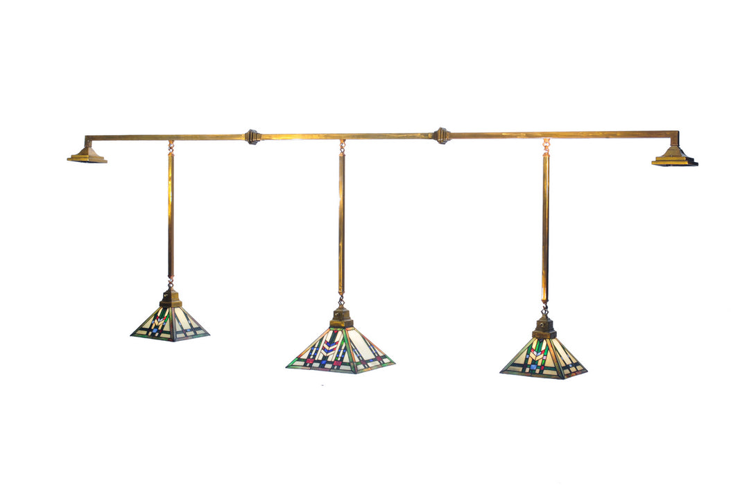 Meyda Tiffany - 108620 - Three Light Island Pendant - Prairie Wheat - Brass Tint