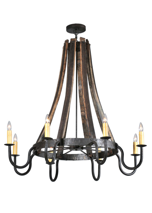 Meyda Tiffany - 108810 - Eight Light Chandelier - Barrel Stave - Natural Wood