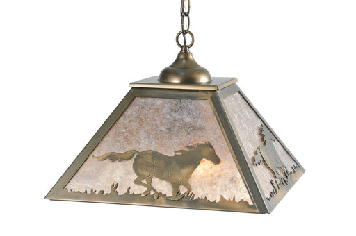 Meyda Tiffany - 109563 - Two Light Pendant - Running Horses - Antique Copper