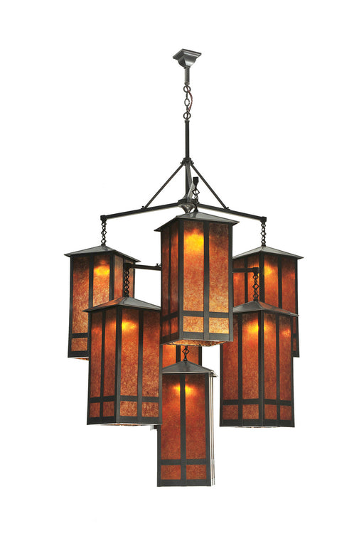 Meyda Tiffany - 110093 - Seven Light Chandelier - Church Street - Craftsman Brown