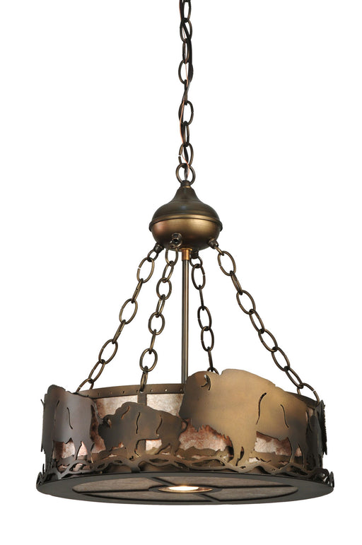 Meyda Tiffany - 110643 - Three Light Pendant - Buffalo - Antique Copper