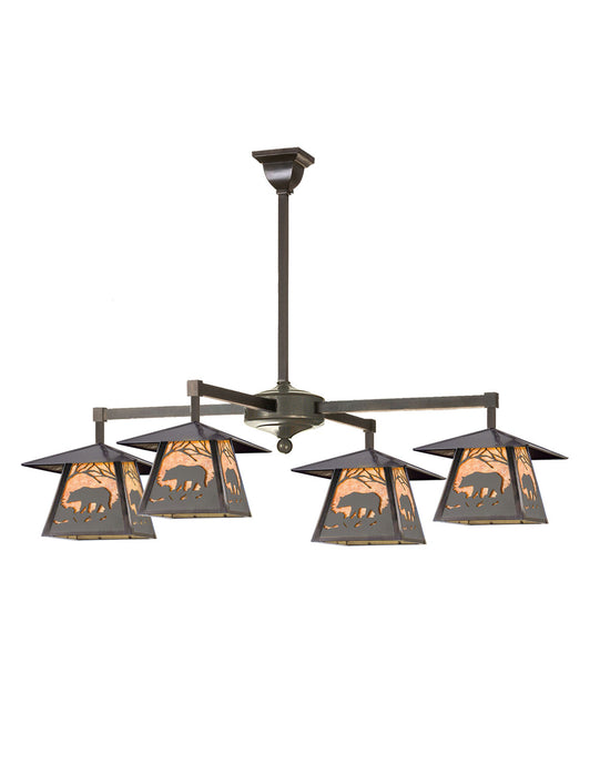 Meyda Tiffany - 111205 - Four Light Chandelier - Stillwater - Craftsman Brown