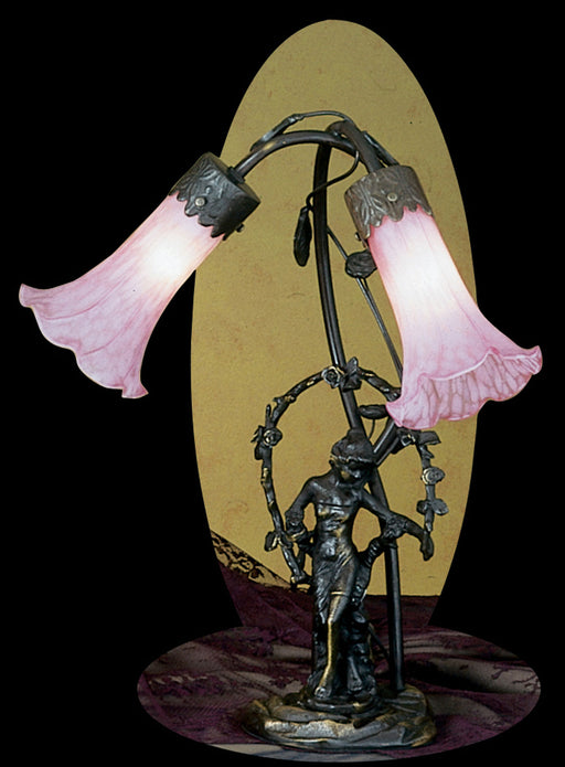 Meyda Tiffany - 17858 - Two Light Accent Lamp - Trellis Girl Lily - Pink