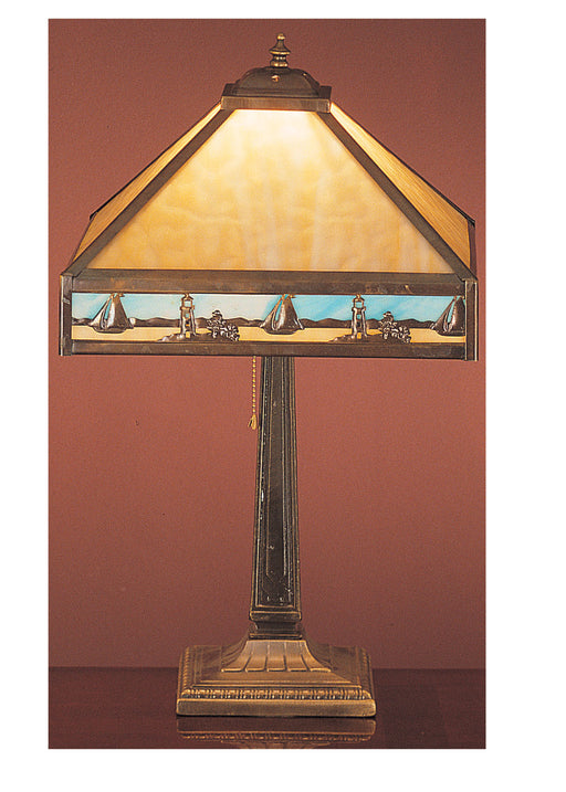 Meyda Tiffany - 31297 - One Light Table Lamp - Sailboat - Craftsman Brown