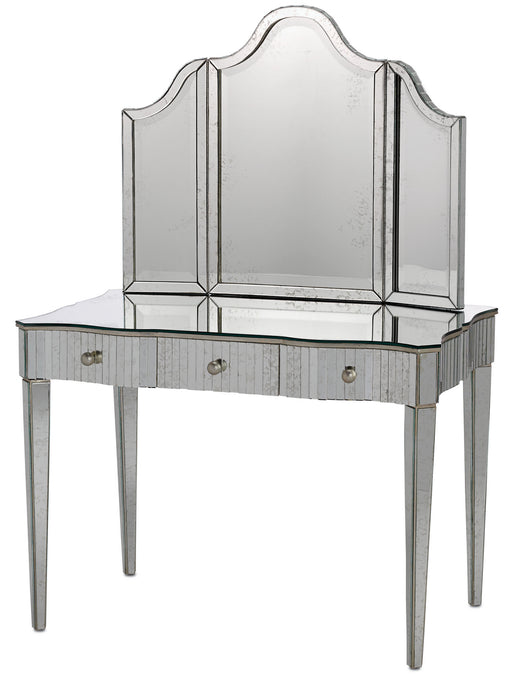 Currey and Company - 1300 - Mirror - Gilda - Granello Silver Leaf/Antique Mirror