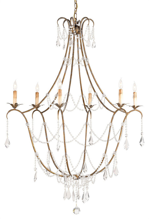 Currey and Company - 9048 - Six Light Chandelier - Lillian August - Rhine Gold