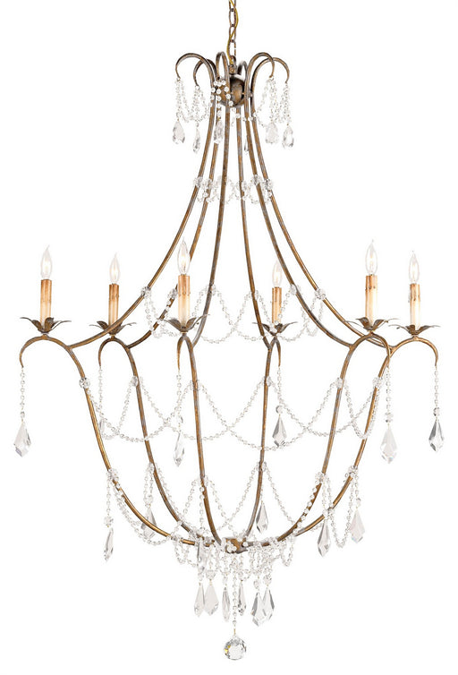 Currey and Company - 9048 - Six Light Chandelier - Lillian August - Rhine Gold